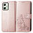 Custodia Portafoglio In Pelle Fiori Cover con Supporto per Motorola Moto G54 5G Oro Rosa