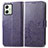 Custodia Portafoglio In Pelle Fiori Cover con Supporto per Motorola Moto G54 5G Viola