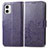 Custodia Portafoglio In Pelle Fiori Cover con Supporto per Motorola Moto G73 5G Viola