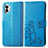 Custodia Portafoglio In Pelle Fiori Cover con Supporto per Nothing Phone 2 Blu