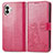 Custodia Portafoglio In Pelle Fiori Cover con Supporto per Nothing Phone 2 Rosa Caldo