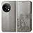 Custodia Portafoglio In Pelle Fiori Cover con Supporto per OnePlus 11 5G Grigio