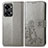 Custodia Portafoglio In Pelle Fiori Cover con Supporto per OnePlus Nord 2T 5G Grigio