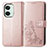 Custodia Portafoglio In Pelle Fiori Cover con Supporto per OnePlus Nord 3 5G Oro Rosa