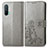 Custodia Portafoglio In Pelle Fiori Cover con Supporto per OnePlus Nord CE 5G Grigio