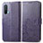 Custodia Portafoglio In Pelle Fiori Cover con Supporto per OnePlus Nord CE 5G Viola