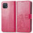 Custodia Portafoglio In Pelle Fiori Cover con Supporto per Oppo A16e Rosso