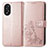 Custodia Portafoglio In Pelle Fiori Cover con Supporto per Oppo A18 Oro Rosa