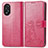 Custodia Portafoglio In Pelle Fiori Cover con Supporto per Oppo A38 Rosa Caldo