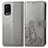 Custodia Portafoglio In Pelle Fiori Cover con Supporto per Oppo A54 4G Grigio