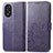 Custodia Portafoglio In Pelle Fiori Cover con Supporto per Oppo A58 4G Viola