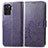 Custodia Portafoglio In Pelle Fiori Cover con Supporto per Oppo F19 Pro Viola