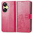 Custodia Portafoglio In Pelle Fiori Cover con Supporto per Oppo K11x 5G Rosa Caldo