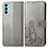 Custodia Portafoglio In Pelle Fiori Cover con Supporto per Oppo K9 Pro 5G Grigio