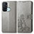 Custodia Portafoglio In Pelle Fiori Cover con Supporto per Oppo Reno5 A Grigio