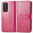 Custodia Portafoglio In Pelle Fiori Cover con Supporto per Oppo Reno6 Pro 5G Rosso