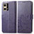 Custodia Portafoglio In Pelle Fiori Cover con Supporto per Oppo Reno8 4G Viola