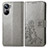 Custodia Portafoglio In Pelle Fiori Cover con Supporto per Realme 10 Pro 5G Grigio