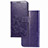 Custodia Portafoglio In Pelle Fiori Cover con Supporto per Realme 7i RMX2193 Viola