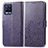 Custodia Portafoglio In Pelle Fiori Cover con Supporto per Realme 8 4G Viola