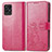 Custodia Portafoglio In Pelle Fiori Cover con Supporto per Realme 8i Rosa Caldo