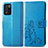 Custodia Portafoglio In Pelle Fiori Cover con Supporto per Realme 9 SE 5G Blu