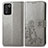 Custodia Portafoglio In Pelle Fiori Cover con Supporto per Realme 9 SE 5G Grigio