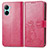 Custodia Portafoglio In Pelle Fiori Cover con Supporto per Realme C33 (2023) Rosa Caldo