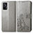 Custodia Portafoglio In Pelle Fiori Cover con Supporto per Realme GT 5G Grigio