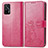 Custodia Portafoglio In Pelle Fiori Cover con Supporto per Realme GT 5G Rosa Caldo