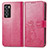 Custodia Portafoglio In Pelle Fiori Cover con Supporto per Realme GT Master Explorer 5G Rosa Caldo