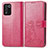 Custodia Portafoglio In Pelle Fiori Cover con Supporto per Realme Q3t 5G Rosso