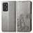 Custodia Portafoglio In Pelle Fiori Cover con Supporto per Realme Q5 Pro 5G Grigio