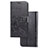 Custodia Portafoglio In Pelle Fiori Cover con Supporto per Samsung Galaxy A01 SM-A015 Nero