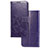 Custodia Portafoglio In Pelle Fiori Cover con Supporto per Samsung Galaxy A01 SM-A015 Viola