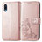 Custodia Portafoglio In Pelle Fiori Cover con Supporto per Samsung Galaxy A02 Rosa