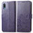 Custodia Portafoglio In Pelle Fiori Cover con Supporto per Samsung Galaxy A02 Viola