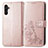 Custodia Portafoglio In Pelle Fiori Cover con Supporto per Samsung Galaxy A04s Rosa