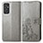 Custodia Portafoglio In Pelle Fiori Cover con Supporto per Samsung Galaxy A05s Grigio