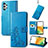 Custodia Portafoglio In Pelle Fiori Cover con Supporto per Samsung Galaxy A13 4G
