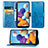 Custodia Portafoglio In Pelle Fiori Cover con Supporto per Samsung Galaxy A21