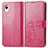Custodia Portafoglio In Pelle Fiori Cover con Supporto per Samsung Galaxy A22 5G SC-56B Rosso