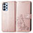 Custodia Portafoglio In Pelle Fiori Cover con Supporto per Samsung Galaxy A23 5G Rosa