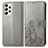 Custodia Portafoglio In Pelle Fiori Cover con Supporto per Samsung Galaxy A33 5G Grigio