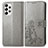 Custodia Portafoglio In Pelle Fiori Cover con Supporto per Samsung Galaxy A53 5G Grigio