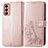 Custodia Portafoglio In Pelle Fiori Cover con Supporto per Samsung Galaxy F13 4G Rosa