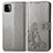 Custodia Portafoglio In Pelle Fiori Cover con Supporto per Samsung Galaxy F42 5G Grigio