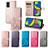 Custodia Portafoglio In Pelle Fiori Cover con Supporto per Samsung Galaxy F52 5G