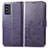 Custodia Portafoglio In Pelle Fiori Cover con Supporto per Samsung Galaxy F52 5G Viola