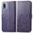 Custodia Portafoglio In Pelle Fiori Cover con Supporto per Samsung Galaxy M02 Viola